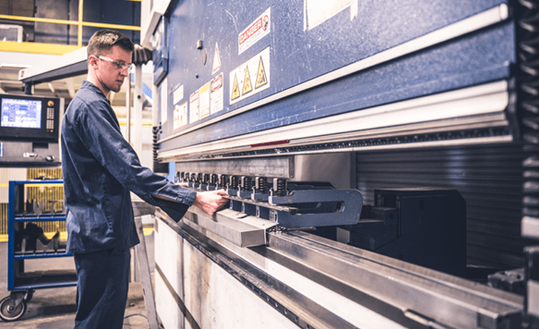 metal worker forming sheet metal